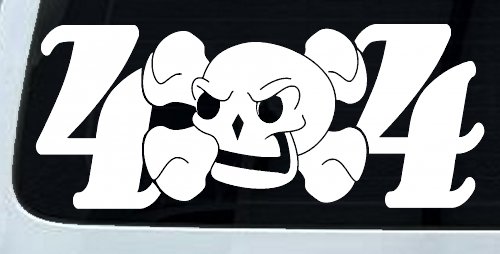 Skull 4X4 Off Road Decal Truck Car Window Vinyl Sticker (White)