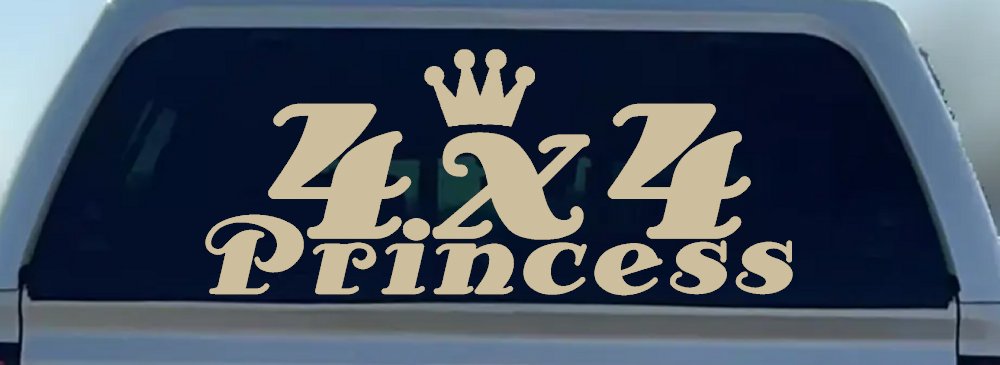 4X4 Princess Off Road Car or Truck Window Decal Sticker (Desert Sand)