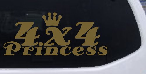 4X4 Princess Off Road Car or Truck Window Decal Sticker (Gold)