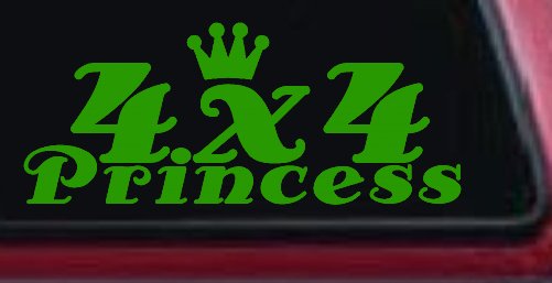 4X4 Princess Off Road Car or Truck Window Decal Sticker (Lime)
