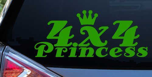 4X4 Princess Off Road Car or Truck Window Decal Sticker (Lime)