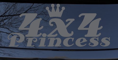 4X4 Princess Off Road Car or Truck Window Decal Sticker (Silver)