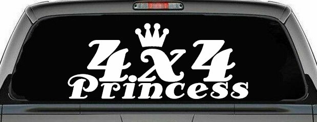 4X4 Princess Off Road Car or Truck Window Decal Sticker
