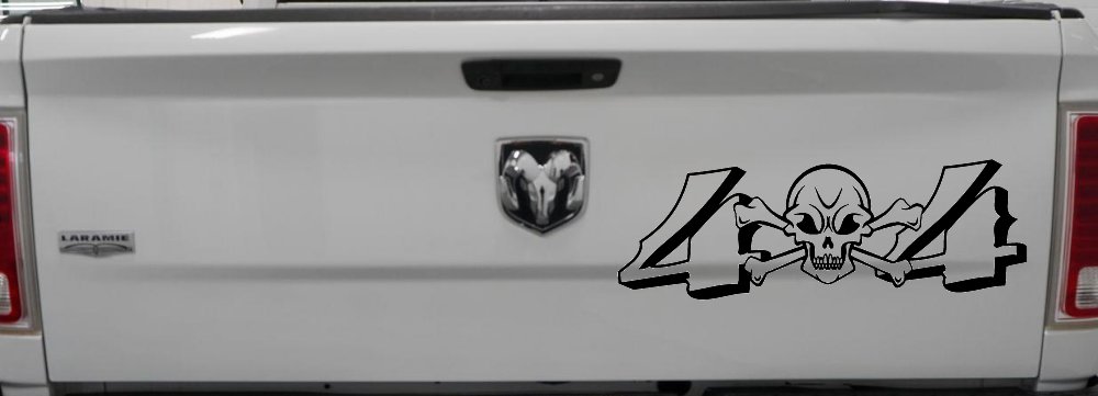 Skull And Cross Bones 4X4 Off Road Car or Truck Window Decal Sticker (Black)