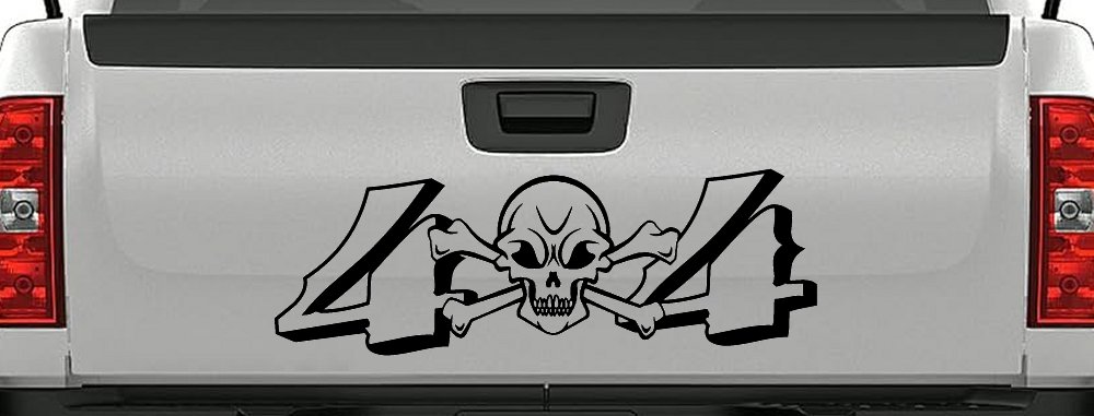 Skull And Cross Bones 4X4 Off Road Car or Truck Window Decal Sticker (Black)