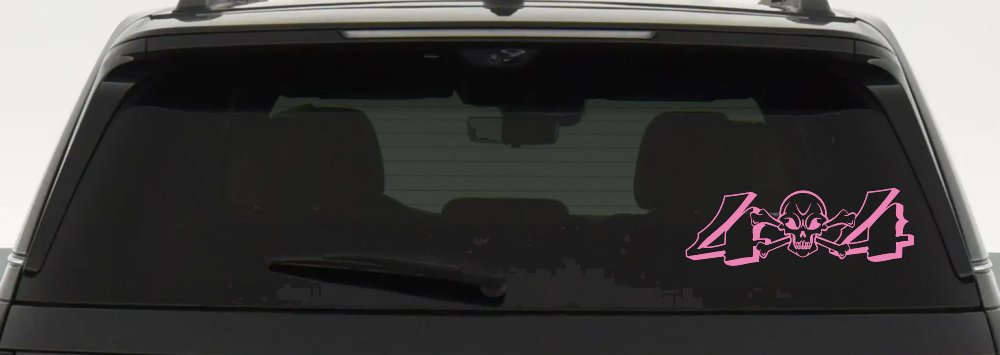 Skull And Cross Bones 4X4 Off Road Car or Truck Window Decal Sticker (Pink)
