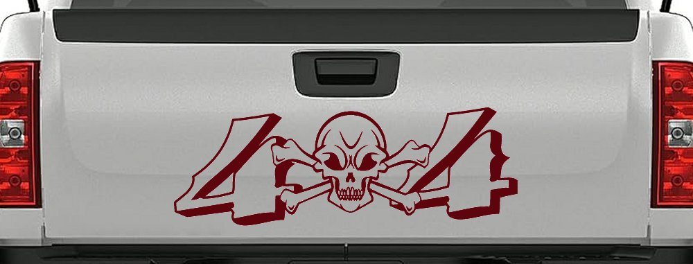 Skull And Cross Bones 4X4 Off Road Car or Truck Window Decal Sticker (Purple Red)