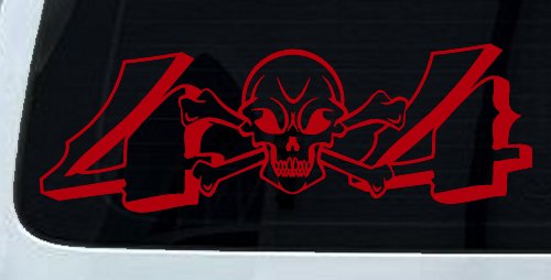Skull And Cross Bones 4X4 Off Road Car or Truck Window Decal Sticker (Red)