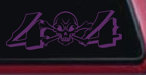 Skull And Cross Bones 4X4 Off Road Car or Truck Window Decal Sticker (Violet)