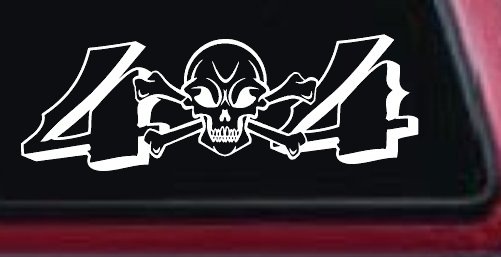 Skull And Cross Bones 4X4 Off Road Car or Truck Window Decal Sticker (White)