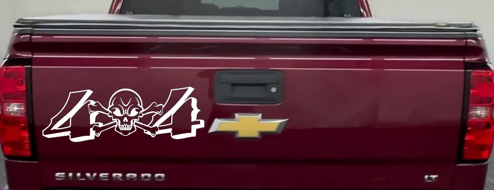 Skull And Cross Bones 4X4 Off Road Car or Truck Window Decal Sticker (White)