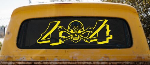 Skull And Cross Bones 4X4 Off Road Car or Truck Window Decal Sticker (Yellow)