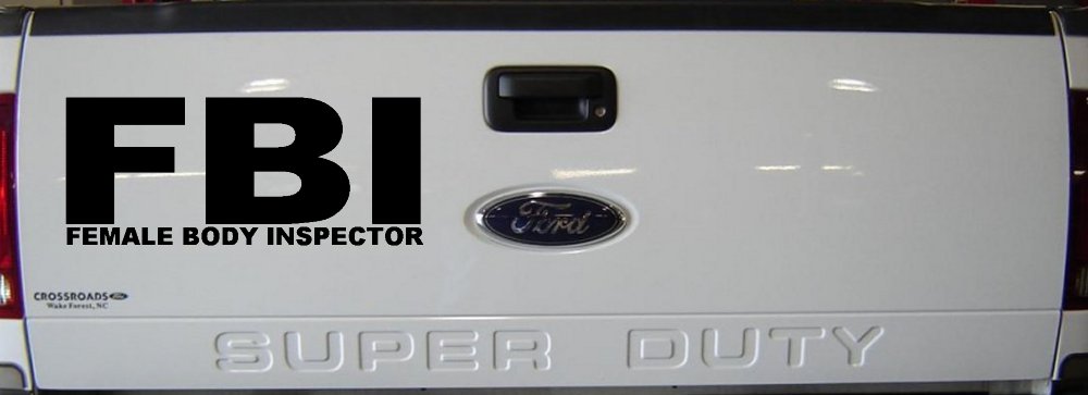 FBI Female Body Inspector Funny Car or Truck Window Decal Sticker (Black)