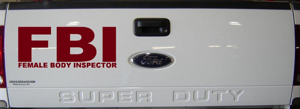 FBI Female Body Inspector Funny Car or Truck Window Decal Sticker (Burgundy)