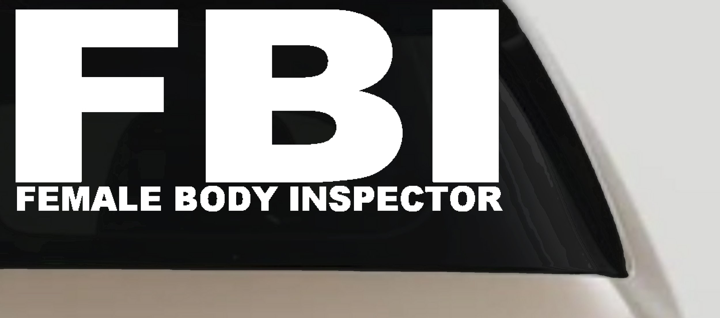 FBI Female Body Inspector Funny Car or Truck Window Vinyl Decal Sticker (White)