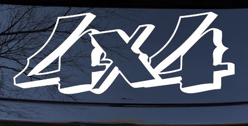 4x4 Off Road Decal Truck Window Sticker Vinyl SUV Car Adventure (White)