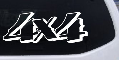 4X4 Off Road Car or Truck Window Decal Sticker (White)
