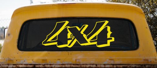 4X4 Off Road Car or Truck Window Decal Sticker (Yellow)