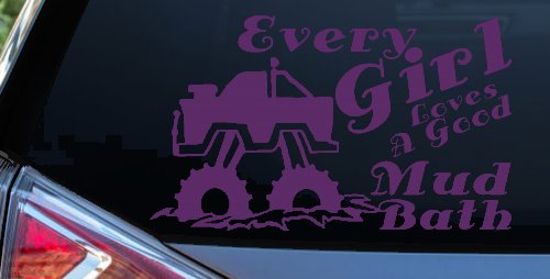 Every Girl Loves A Good Mud Bath Off Road Car or Truck Window Decal Sticker (Violet)