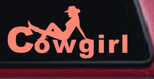 Cowgirl text with a Cowgirl Western Farm Ranch Car or Truck Window Decal Sticker