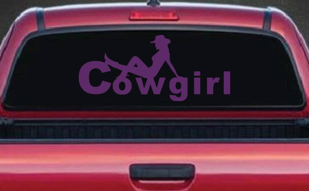 Cowgirl text with a Cowgirl Western Farm Ranch Car or Truck Window Decal Sticker