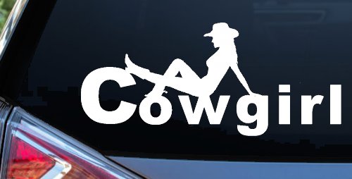 Cowgirl text with a Cowgirl Western Farm Ranch Car or Truck Window Decal Sticker