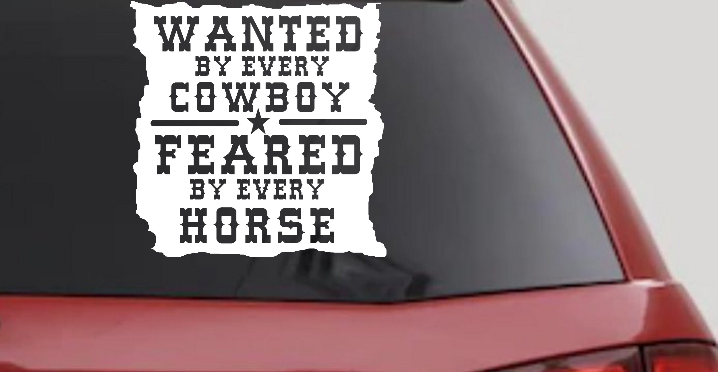 Wanted By Cowboys Feared By Horses Vinyl Decal Sticker Rodeo Western (White)