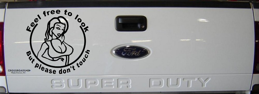 Feel Free to Look But Please Don't Touch Girl Car or Truck Window Decal Sticker