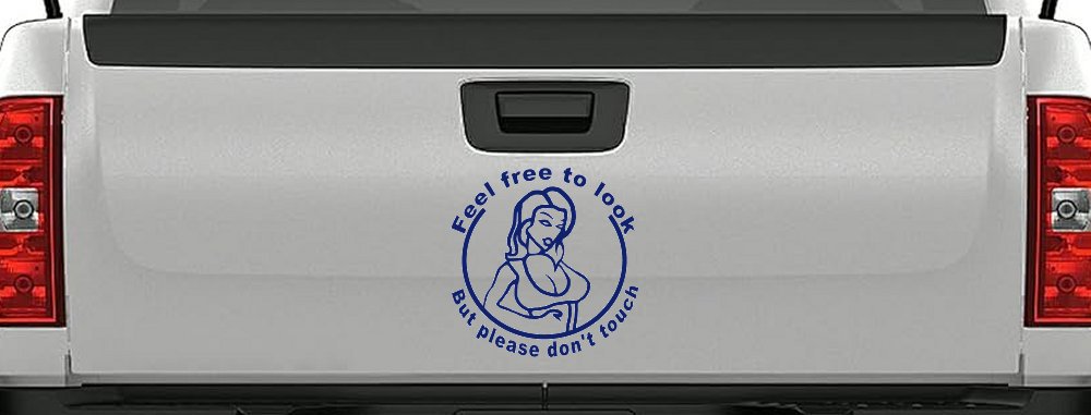 Feel Free to Look But Please Don't Touch Girl Car or Truck Window Decal Sticker