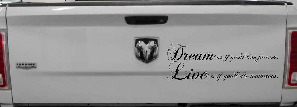 Dream as if youll live forever Car or Truck Window Decal Sticker