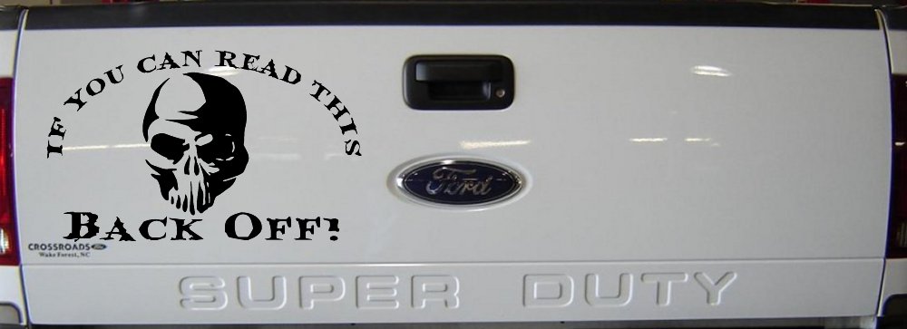 If You Can Read This Back Off Skull Car or Truck Window Decal Sticker