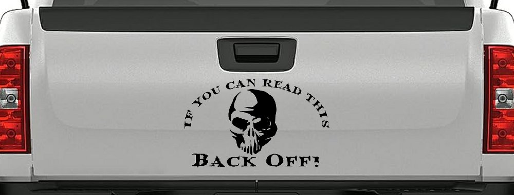 If You Can Read This Back Off Skull Car or Truck Window Decal Sticker