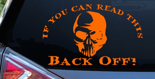 If You Can Read This Back Off Skull Car or Truck Window Decal Sticker
