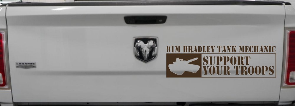 91M Bradley Tank Mechanic Military Car or Truck Window Decal Sticker