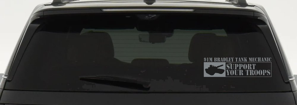Bradley Tank Mechanic Vinyl Decal Sticker Car Truck Window Military M2 M3 (Telegrey)