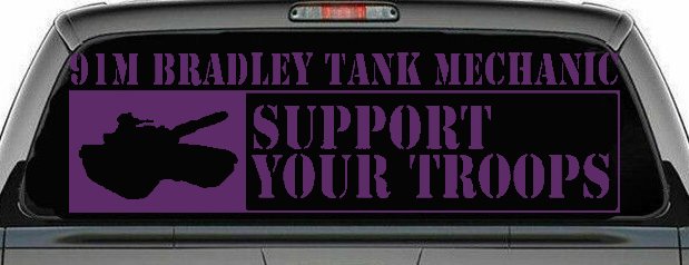 91M Bradley Tank Mechanic Military Car or Truck Window Decal Sticker