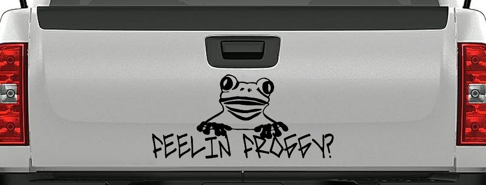 Feelin Froggy Feeling Frog Car or Truck Window Decal Sticker (Black)