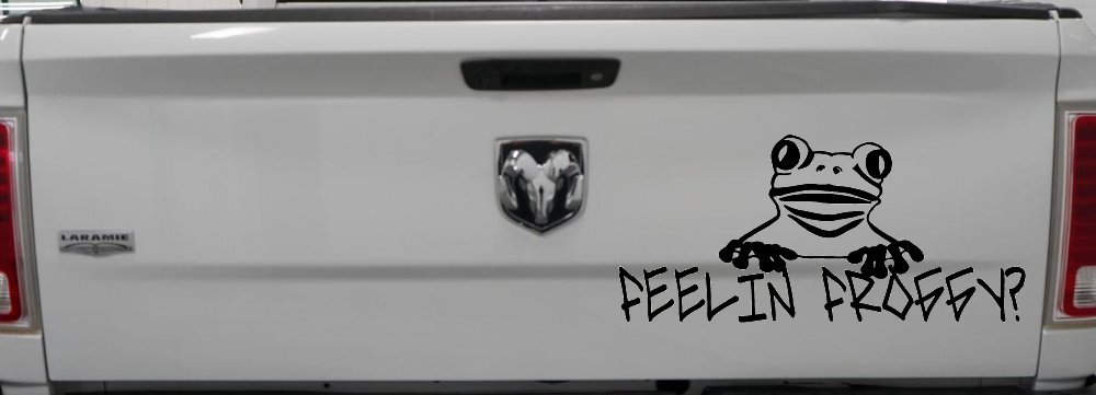 Feelin Froggy Feeling Frog Car or Truck Window Decal Sticker (Black)