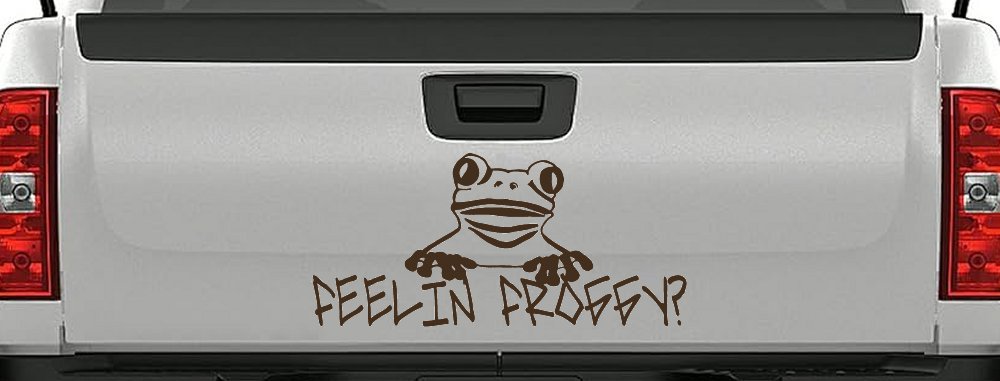 Feelin Froggy Feeling Frog Car or Truck Window Decal Sticker (Brown)