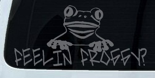 Feelin Froggy Car Truck Window Decal Vinyl Sticker Cute Froggy Fun (Silver)