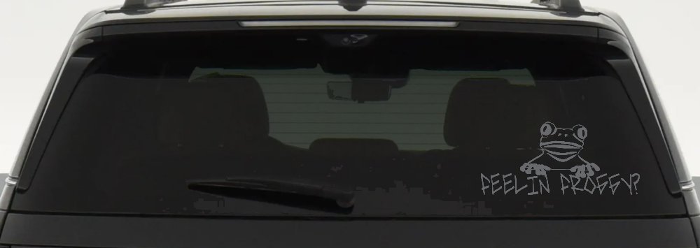 Feelin Froggy Feeling Frog Car or Truck Window Decal Sticker (Silver)