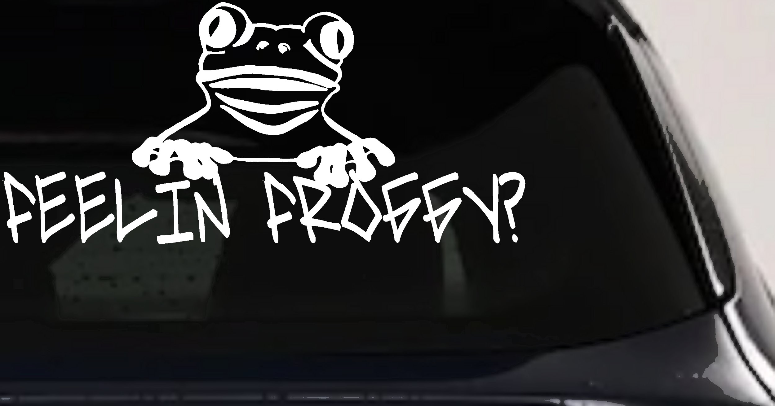 Feelin Froggy Car Truck Window Decal Vinyl Sticker Cute Froggy Fun (White)