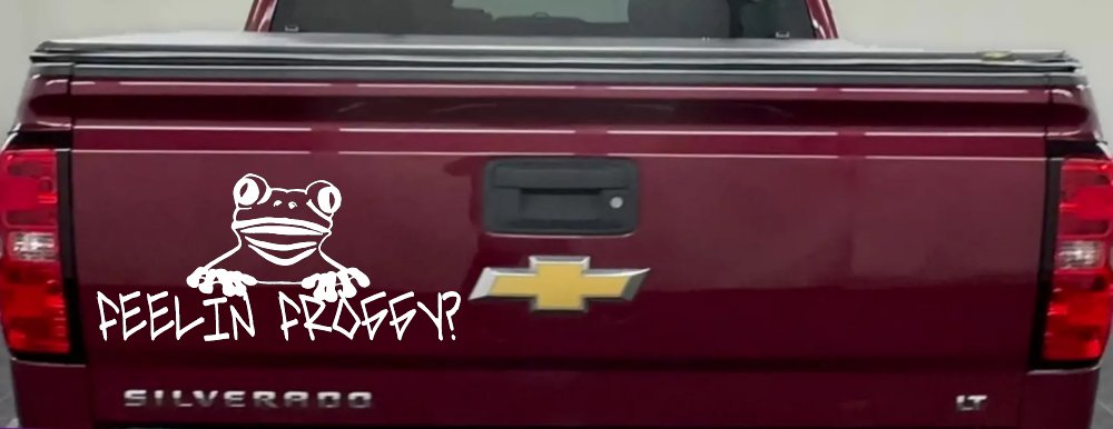 Feelin Froggy Feeling Frog Car or Truck Window Decal Sticker (White)