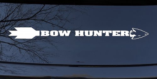 Bow Hunter Hunting Car or Truck Window Decal Sticker (White)