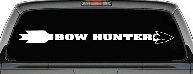 Bow Hunter Hunting Car or Truck Window Decal Sticker (White)