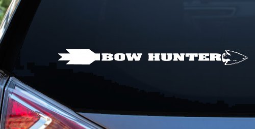 Bow Hunter Vinyl Decal Sticker for Car Truck Window Archery Hunting (White)