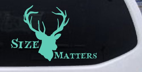 Size Matters Big Buck Deer Hunting Car or Truck Window Decal Sticker (Mint)