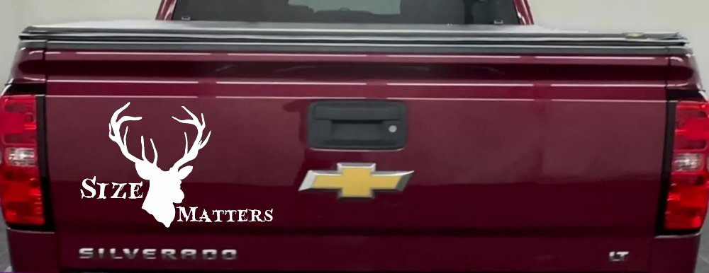 Size Matters Big Buck Deer Hunting Car or Truck Window Decal Sticker