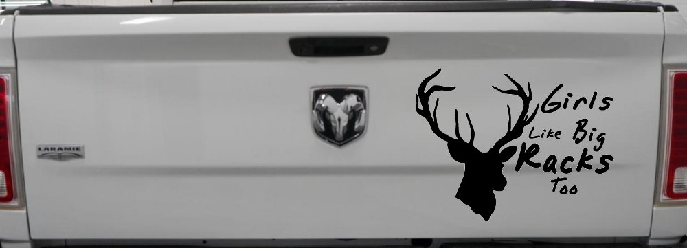 Girls Like Big Racks Too Deer Hunting Car or Truck Window Decal Sticker