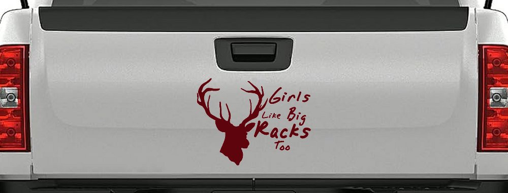 Girls Like Big Racks Too Deer Hunting Car or Truck Window Decal Sticker